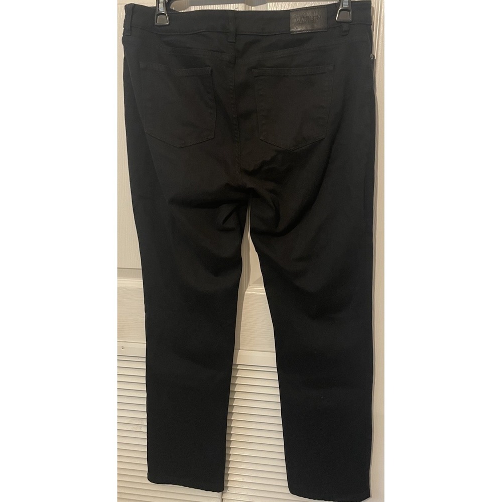 Lauren Ralph Lauren Womens 16W Black Stretch Modern Straight Curvy High Rise - Picture 3 of 6